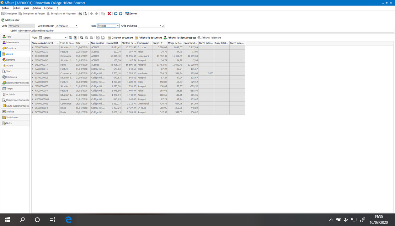 Logiciel EBP affaires vente